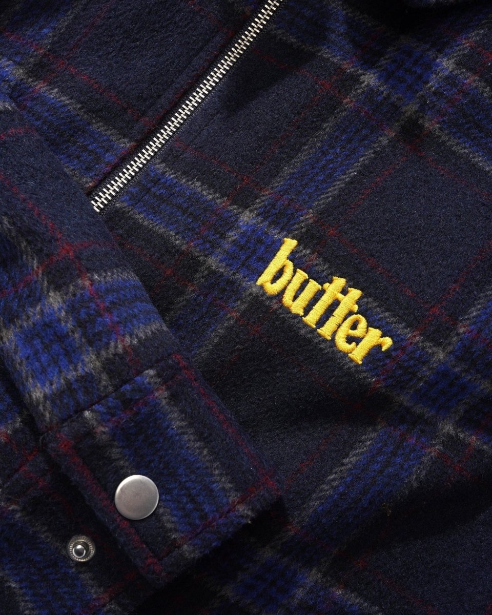 Butter Goods Plaid Flannel Insulated Overshirt in Navy - Goodnews Skateshop