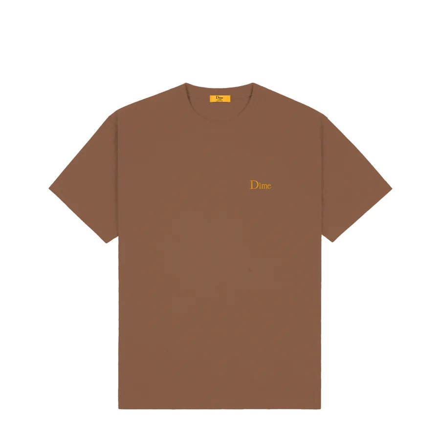Dime Classic Small Logo T-Shirt in Brown - Goodnews Skateshop