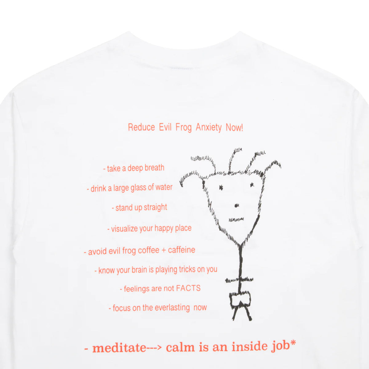 Frog Evil Frog Anxiety Longsleeve T-Shirt in White - Goodnews Skateshop