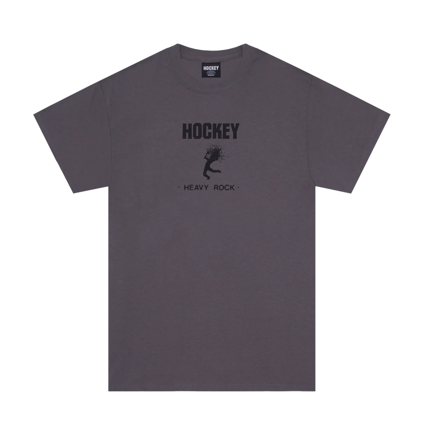 Hockey Heavy Rock Tee in Charcoal - Goodnews Skateshop