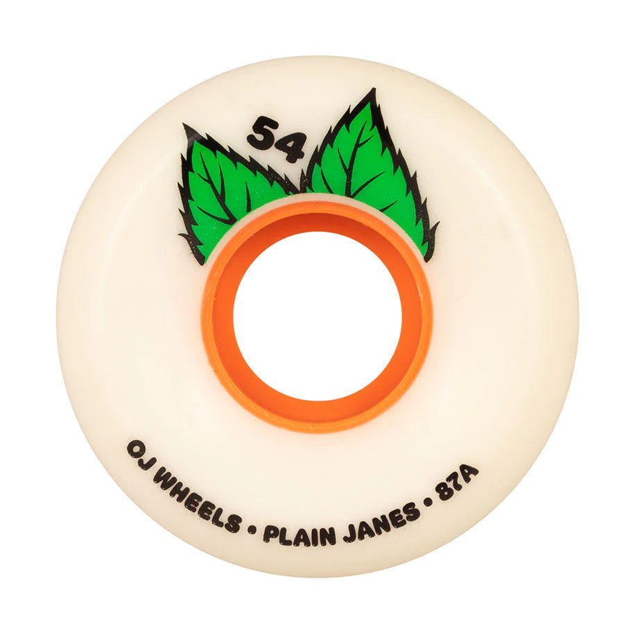 OJ's Plain Jane Keyframe Wheels 87a 54mm White - Goodnews Skateshop