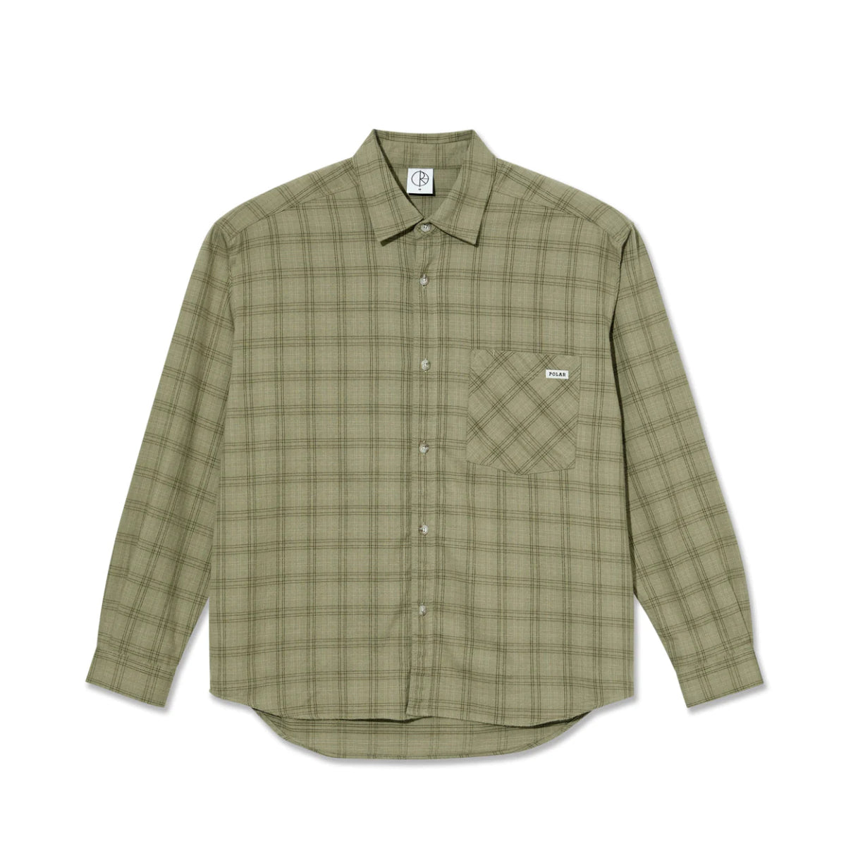 Polar Mitchell LS Flannel Shirt in Green/Beige - Goodnews Skateshop