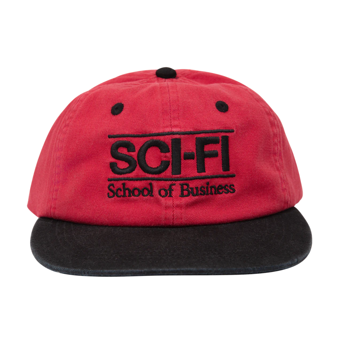 Sci-Fi Fantasy School of Business Hat in Red/Black - Goodnews Skateshop